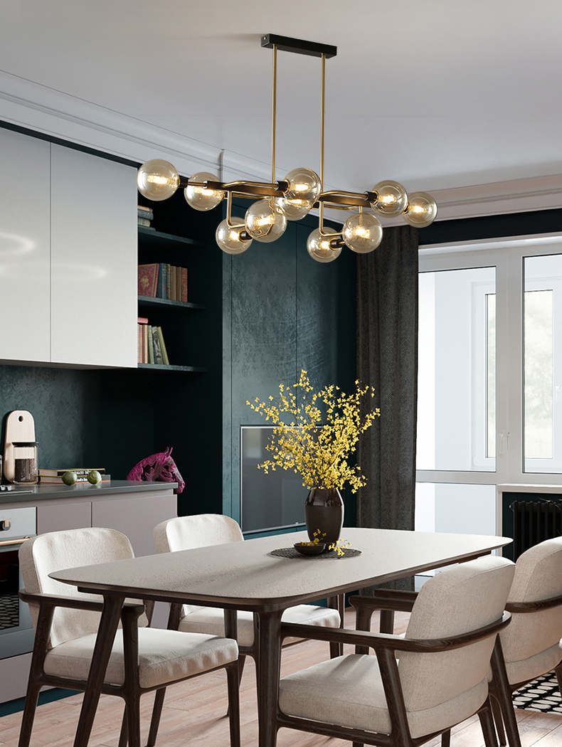 

Nordic Glass Ball Chandelier lamps LIghting Modern Hanging Suspension For Bedroom/Living Room 6/10head Light Fixture