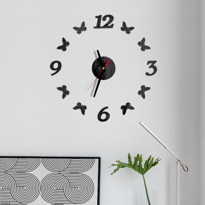 

NEW Arrival DIY Wall Clock 3D Mirror Surface Sticker Home Office Decor Clock SWWQ