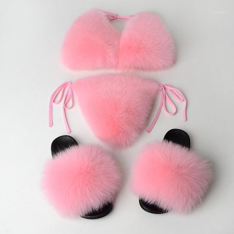 

2020 Fur Swimsuit Beach Bikini Sexy Fur Underwear Split 2 Piece Set Women White Sexy Swimsuit Bra And Panty Set Fashion New1