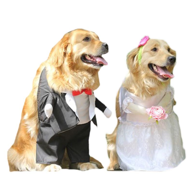 

1pcs Wedding Suit Pet Cloak Transfiguration Crossdresser Costume Soft Pet Dog Suit, Black-small