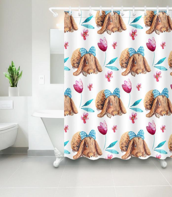 

Easter Flowers Shower Curtain Waterproof Fabric Polyester Set1