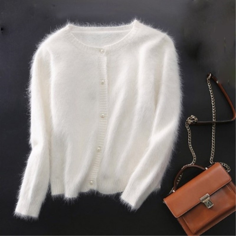 

Brand new sweater women cashmere cardigans knitted pure mink coat free shipping S1896 201030, Beige