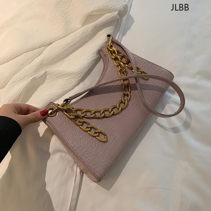 

Casual Alligator Chain Handbags Women Crocodile Pattern Shoulder Bags Women PU Leather Underarm Package Female Purse Clutch Hot, Black