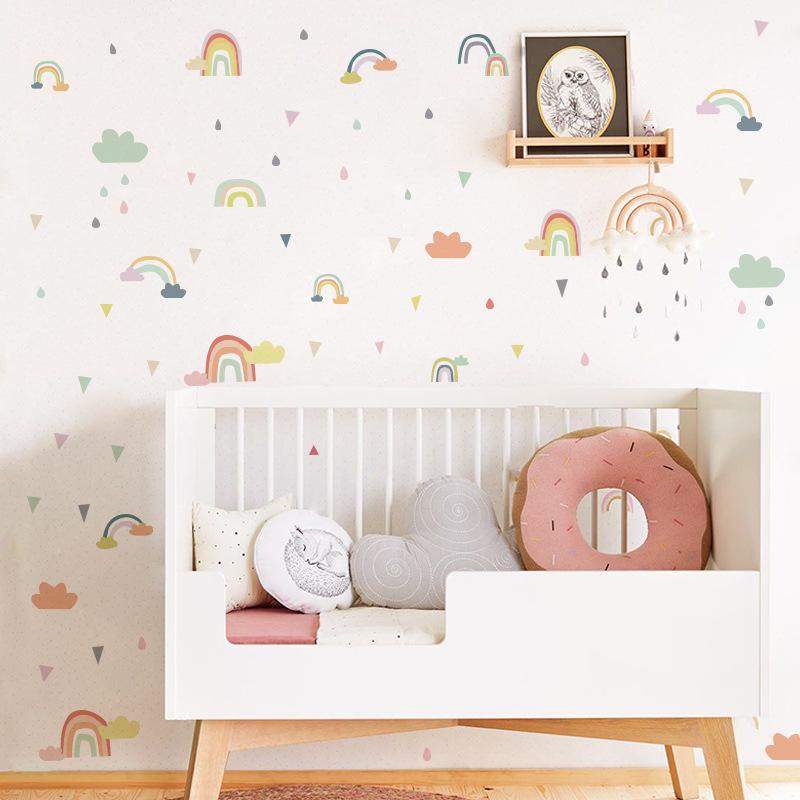 

Wall Sticker Rainbow Cloud Combination Children's Room Kindergarten Decoration