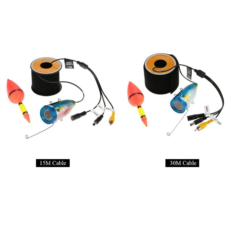 

Hot New Fishing Video Camera Waterproof Underwater Fish Finder Fish Detector 1000TVL 12PCS White LED Lights 15m/30m Cable