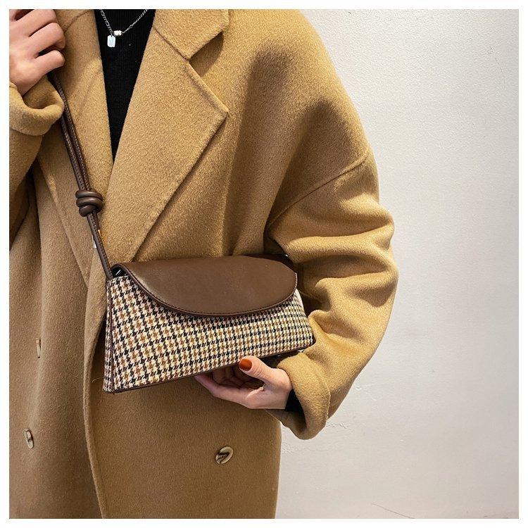 

Bags for Women Ladies Shoulder Bag PU Plaid Color Buckle Messenger Bag Small Square Handbag, Black