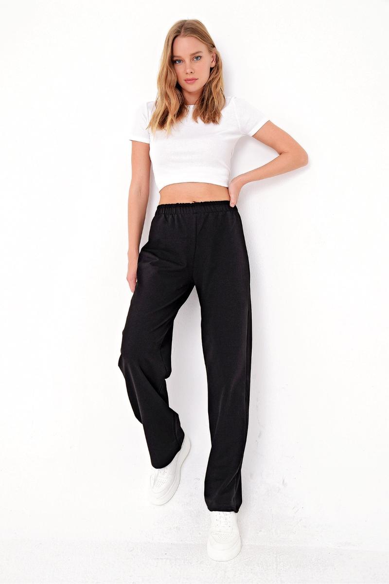 

Trend Alacati Style Women Black Flare Long Sweatpants ALC-X5195
