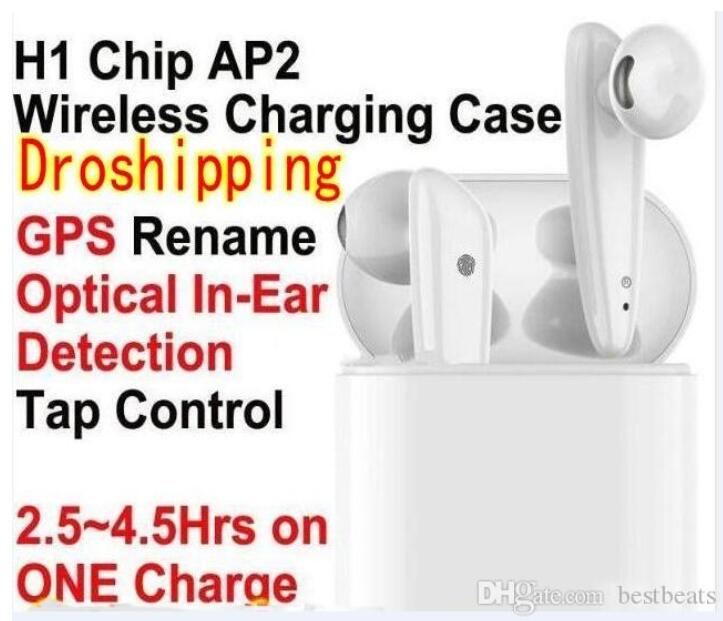 

H1 chip AP2 TWS Wireless Charging Bluetooth 5.0 Headphones Earphones Sensor Earbuds GPS Rename W1 pop up Headset 2 generation