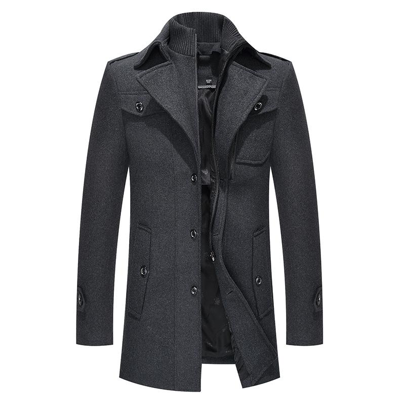 

2021 Winter New Thick Good Quality Wool Coat Man, Black