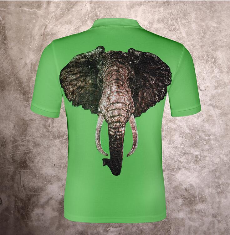 

Summer New Men's of High Quality Short-sleeve Cotton Solid Color Diamonds Breathable Casual Fashion Polo Shirt Ou1u, The picture shown