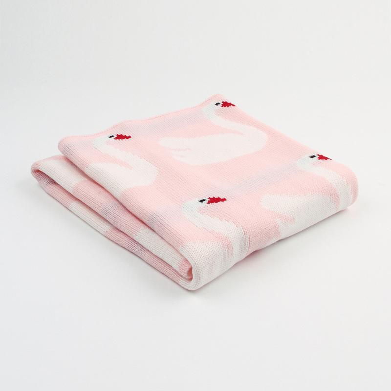 

Baby Warm Winter Swan Soft Knit Blanket Newborn Infant Baby Swaddle Soft Sleeping Blanket Wrap Bath Towel 2019 Autumn New1, Gray