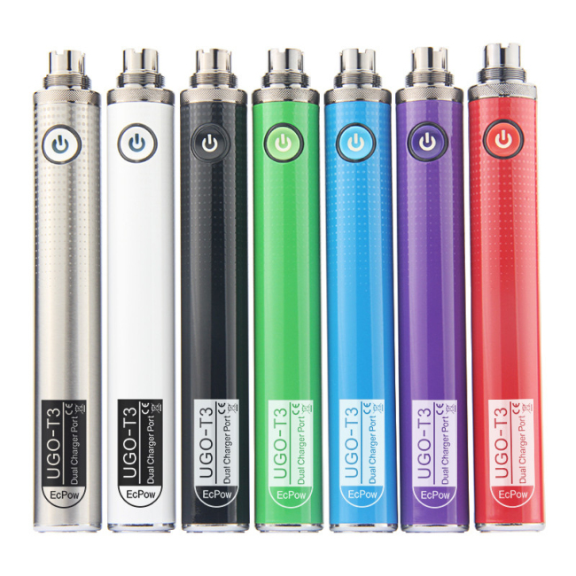 

UGO-T3 Dual Charger Port Preheating Battery 1300mAh Vape Pens Variable Voltage For Thick Oil Vape-Cartridges