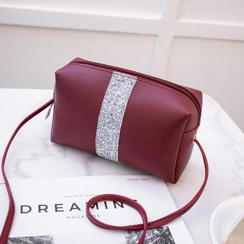 

Small Shoulder Sequins Messenger Bags for Women Female Small Purse Girls PU Leather Crossbody Bag Satchel Party Bag Bolsas New, Black