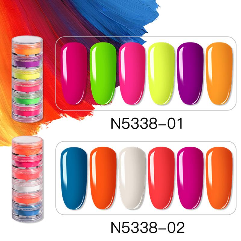 

6 Colors Nail Neon Powder Set Fluorescent Pigment Nail Powder Manicure Decoration Art EY669