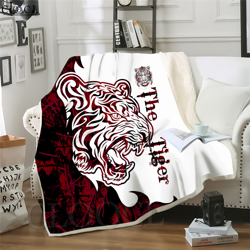 

CLOOCL Animal Tiger Beast 3D Print Street Style Air Conditioning Blanket Sofa Teens Bedding Throw Blankets Plush Quilt