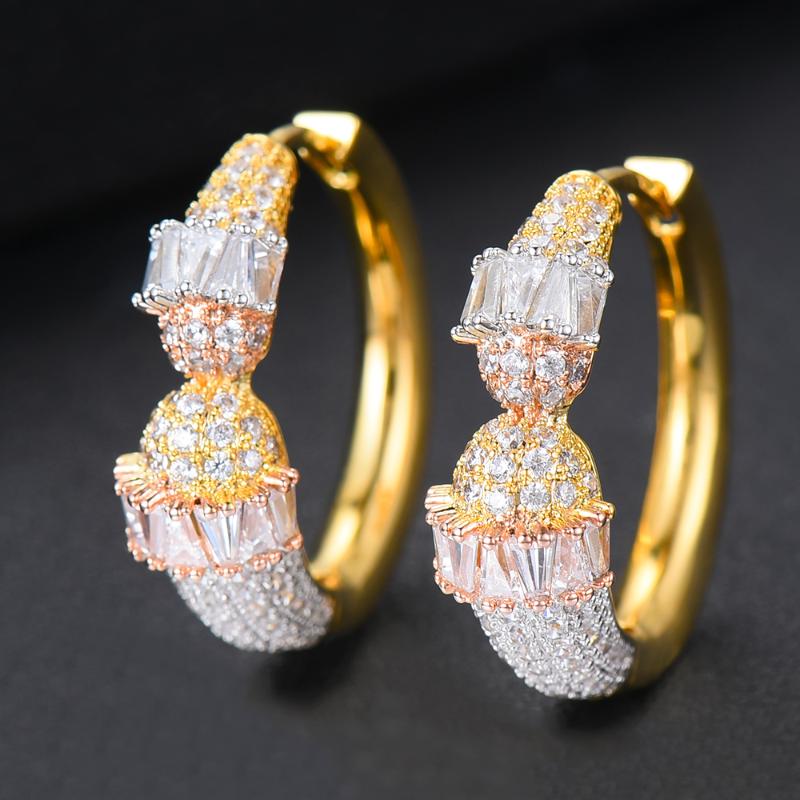 

Charm Missvikki Dubai African Nigerian Trendy Hoop Earrings For Women Bridal Wedding Engagement Anniversary Jewelry Noble Night Party