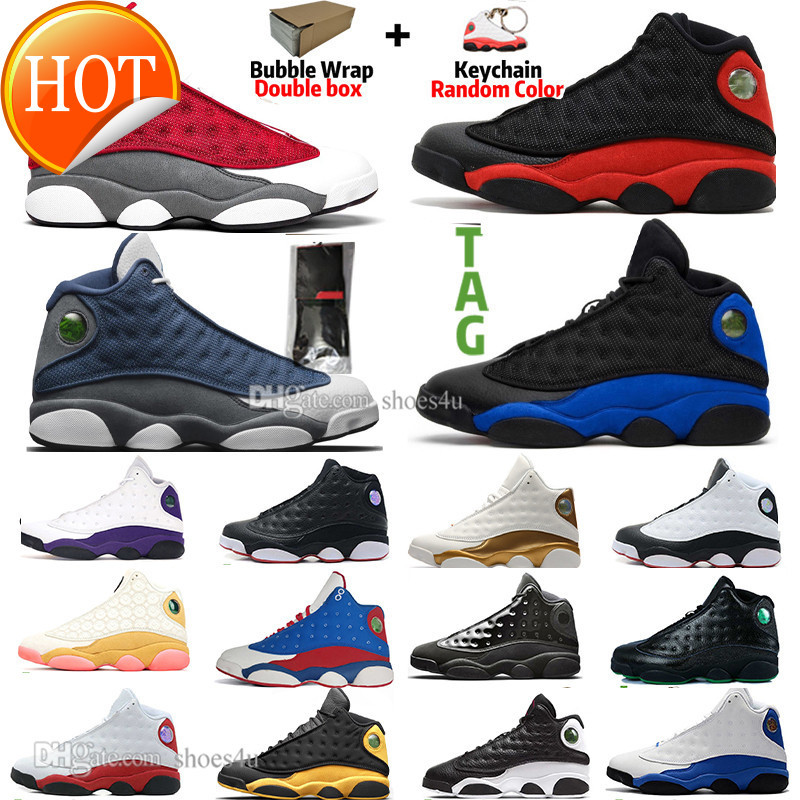 

13 13s Flints Bred CNY Basketball Shoes Cap And Gown Chicago Black Cat Red FlintIsland Green Court Purple Lakers mens sports sneakers, #07