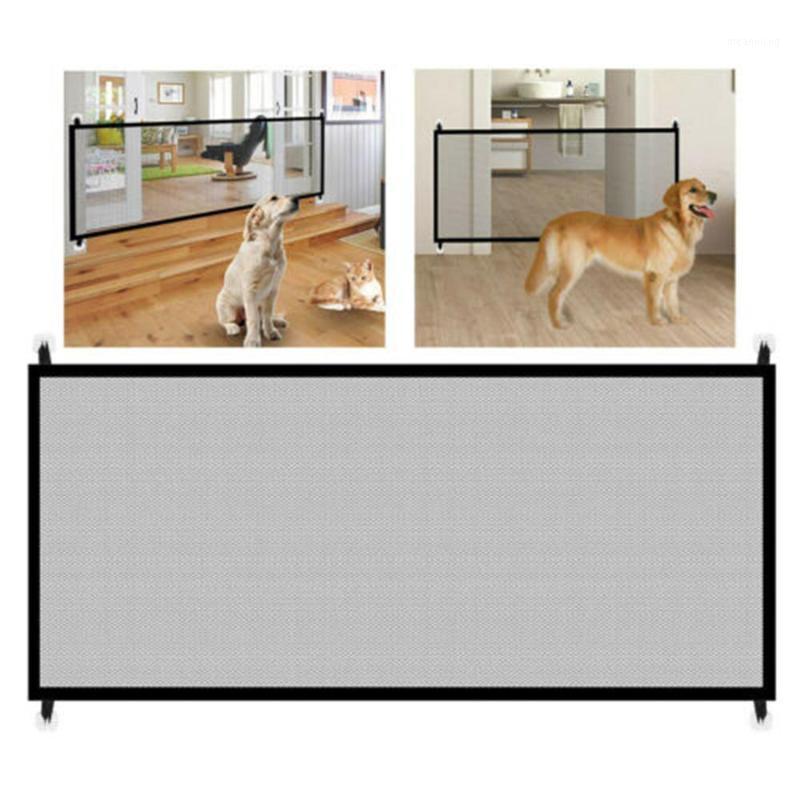 

Magic Gate Pet Dog Gate Ingenious Mesh Dog Fence For Indoor and Outdoor Safe Pet Safety Enclosure supplies1, Beige 110x72cm