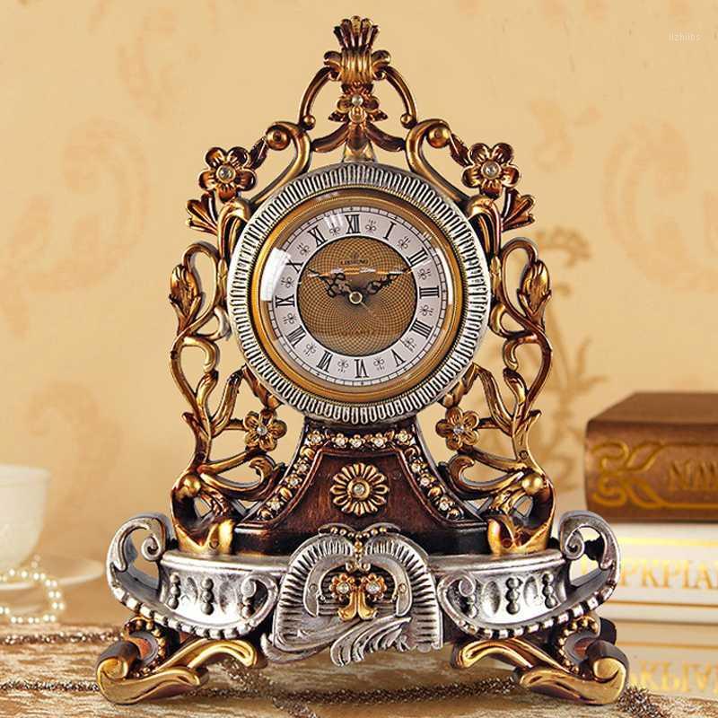 

Large Size European Living Room luxury Table Clock Desk Decoration Office Desktop Table Watch American Desk Clock Retro1