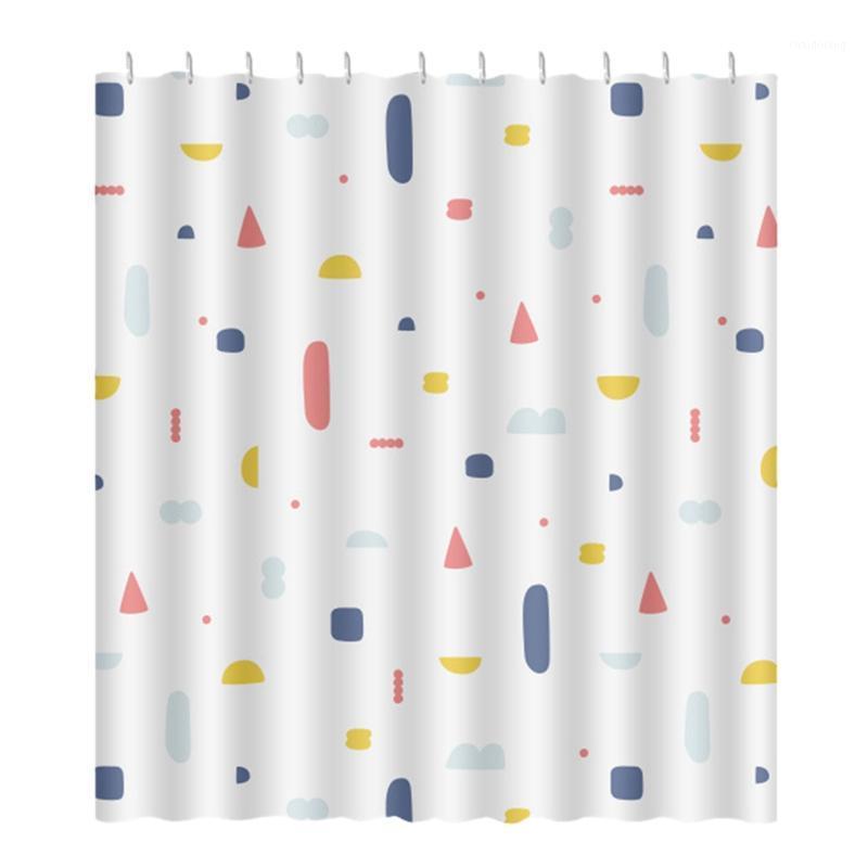 

PEVA Geometric Pattern Shower Curtain Waterproof Curtains with Hooks Home Decor Bathroom Accessories for Bathtub Shower1