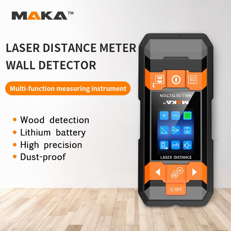 

MAKA Metal Detector Professional Wall Scanner Detector Waterproof Wire Cable AC Wooden Copper Stud Finder Digital Distance Meter