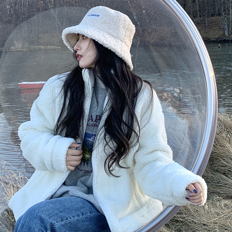 

2021 New 3 colours Autumn winter Korean style goatee color wool hot coats and women's jackets (c2956) QIK3, Blue