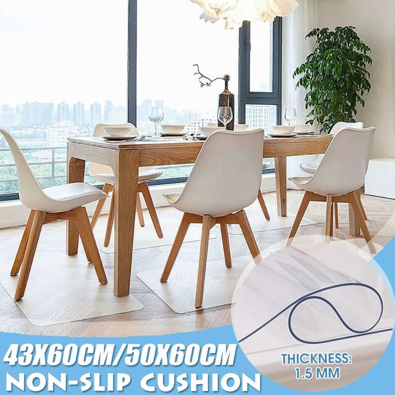 

PVC Transparent Waterproof Wood Floor Protection Mat Non-slip Table Carpet Computer Chair Mats Protectors Plastic Soft Rug, As pic