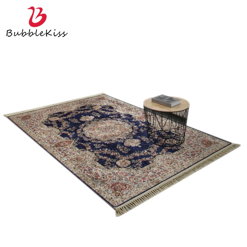 

Bubble Kiss Carpets For Living Room European Style Light Luxury Retro Printing Long Carpet Tassel Design Area Rug For Bedroom