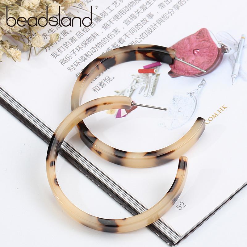 

Beadsland Acetic Acrylic C shapped Earrings For Women Fashion Jewelry Girl Gift 40mm 38637wide wholesale 12prs/lot