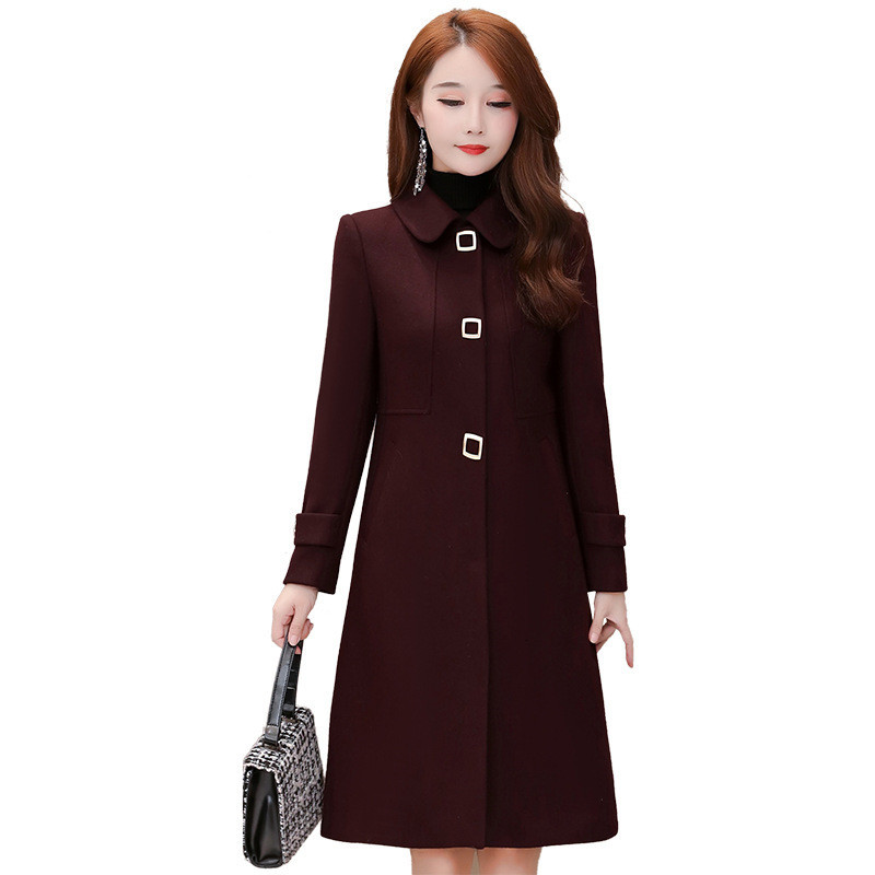 

2021 Women Winter Woolen Coat New Female Noble Jacket Plus Size High-end Jackets Femme Thick Wool Coats Overcoat Clothinga368 V3rt, Tibetan blue