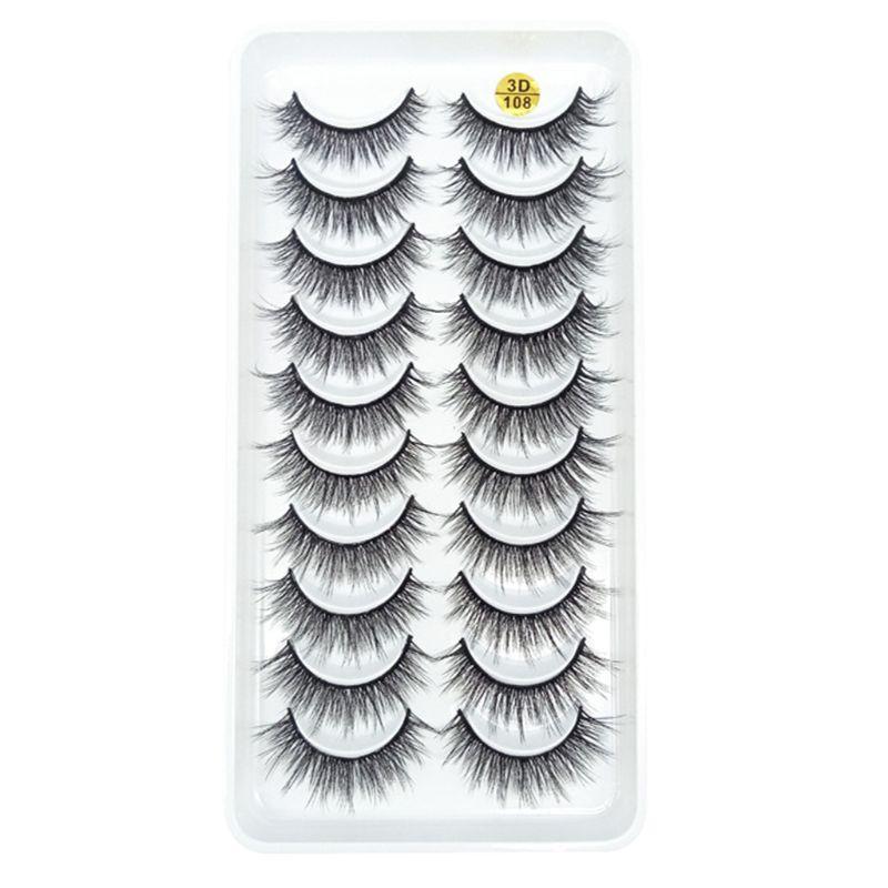 

10 Pairs 3D Natural Long Fake Eye Lashes Thick Makeup False Eyelashes 449D