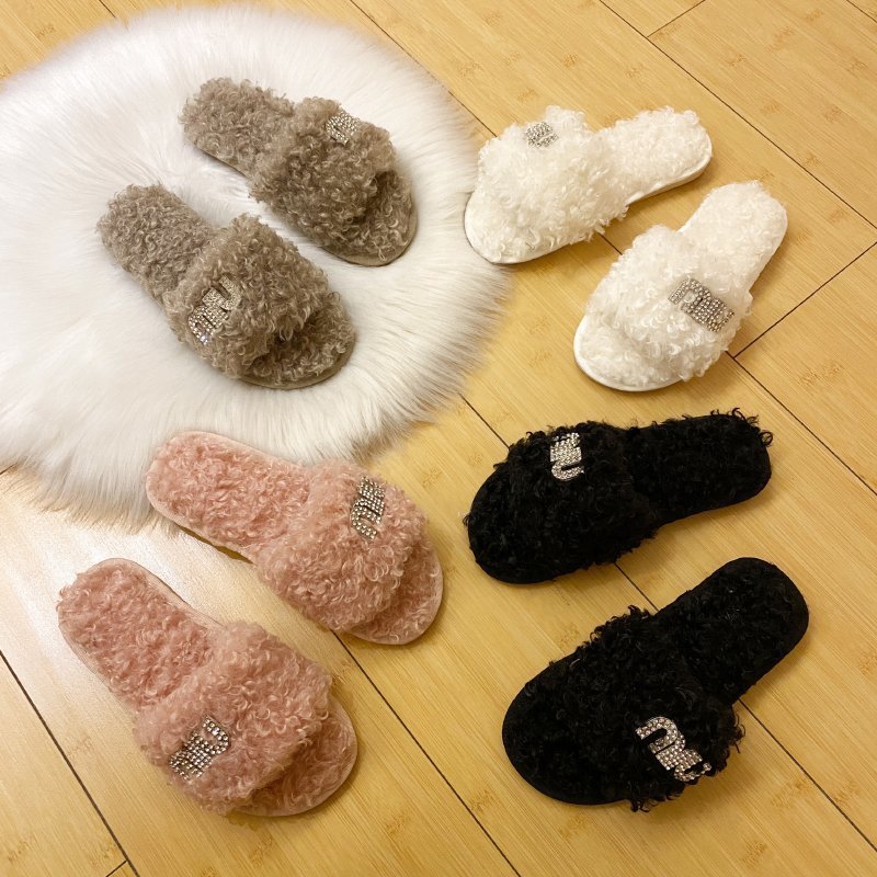 

2021 Flip-flops From Skin Home Soft Slide Shoes Comfort Hairy Sandals Nice Women's Slippers Inside for Woman Flops Nzyu, Beige