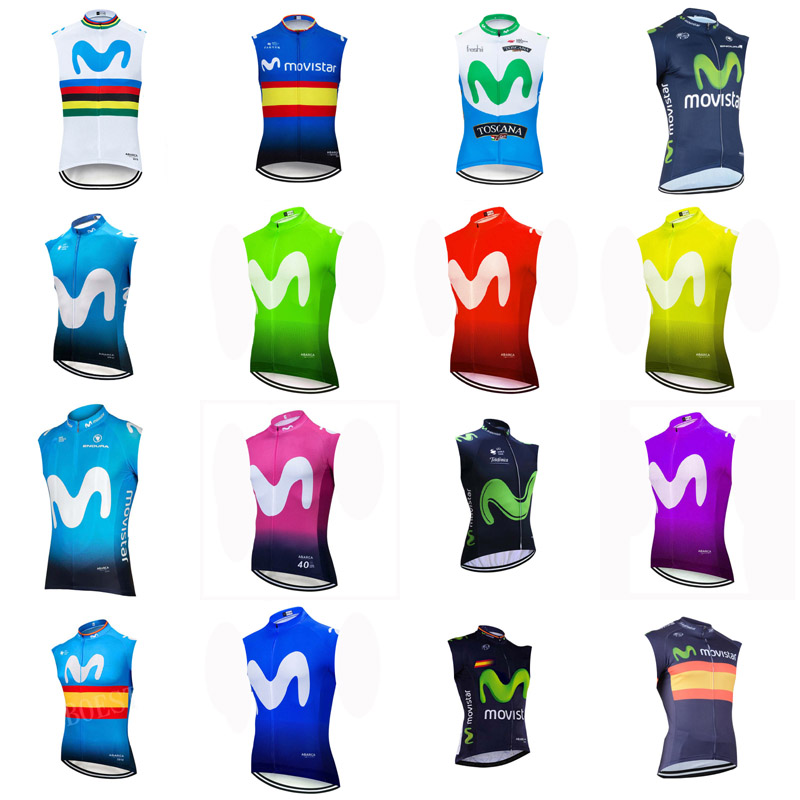 

MOVISTAR team Cycling Sleeveless jersey Vest PRO bike Ropa Ciclismo high quality outdoor mountain bike sportwear bicycling clothes 101709, 11#