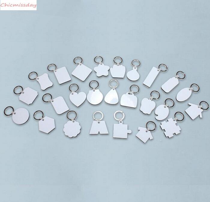 

keychain Sublimation MDF Heart Round Love Key Chains Printing DIY Blank Thermal Transfer Material Party Gifts