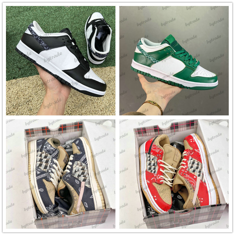 

Low Essential Paisley Pack Black White Green Skate Shoes JackBoys Mens Womens TS X Cactus Jack Designer Sports Trainer Sneakers