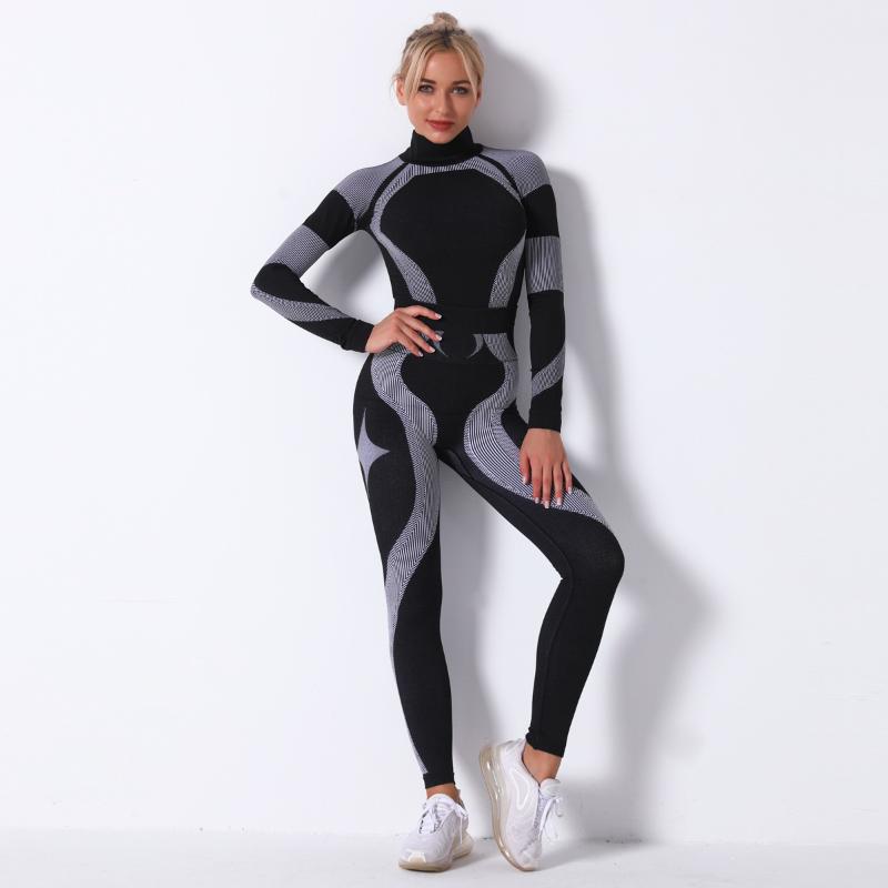 

Seamless Women Yoga Set Long Sleeve Yoga Shirt Leggings Female Gym Running Sportwear Outdoor Hiking Sports Bra Fitness Clothing, White