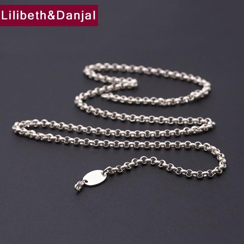 

Women Men Necklace Real 925 Sterling Silver 3mm 4mm 5mm Thick Pearl Chain Pendant Necklace Christmas Gift fine jewelry 2020 FN21