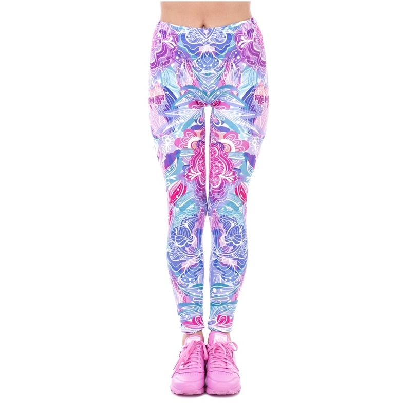 

Zohra Spring Fashion Women Legins Exotic Purple Flowers Printing Legging Elegant Cozy High Waist Woman Leggings 201203, Lga42434