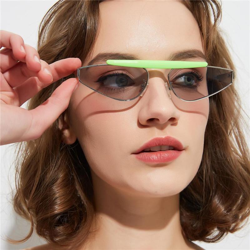

Women Cat Eye Sunglasses Triangle Brand Design Retro Metal Small Frame Men Shades Eyewear UV400 VINTAGE Male Female Sun Glasses