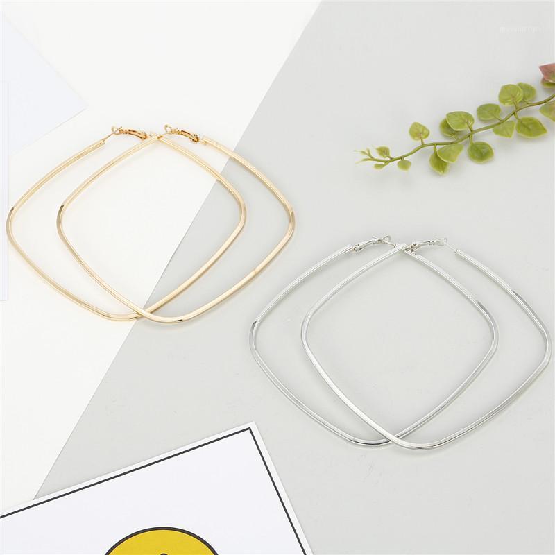 

1Pair Punk Exaggerated Oversize Square Hoop Earrings For Women Simple Gold Metal Color Geometric Statement Earrings Jewelry1