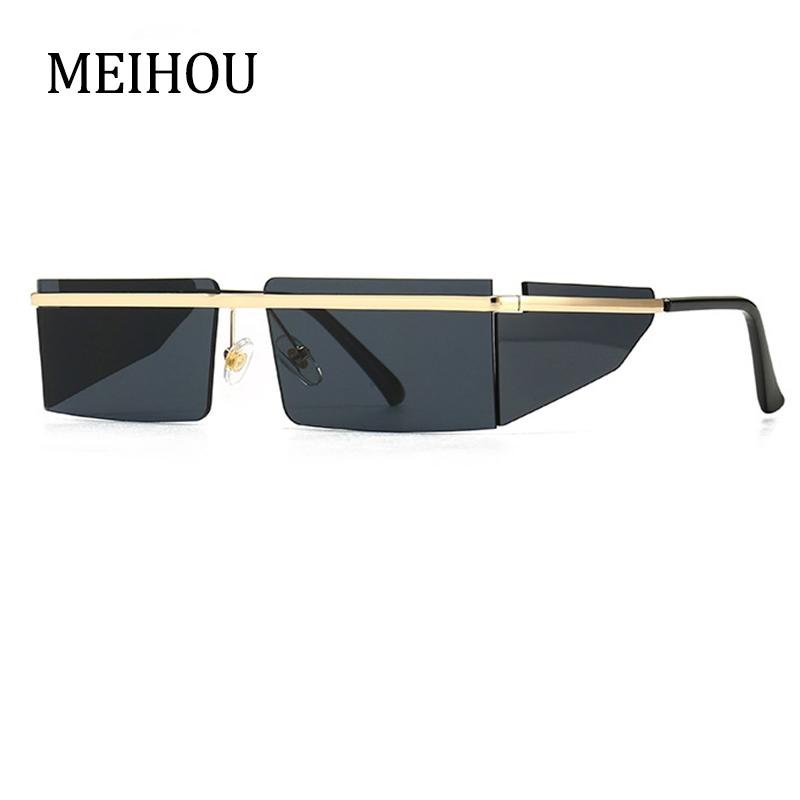

Sunglasses Vintage Rimless Women Trendy Metal Frame Punk Sun Glasses Male Black Clear Shades UV400