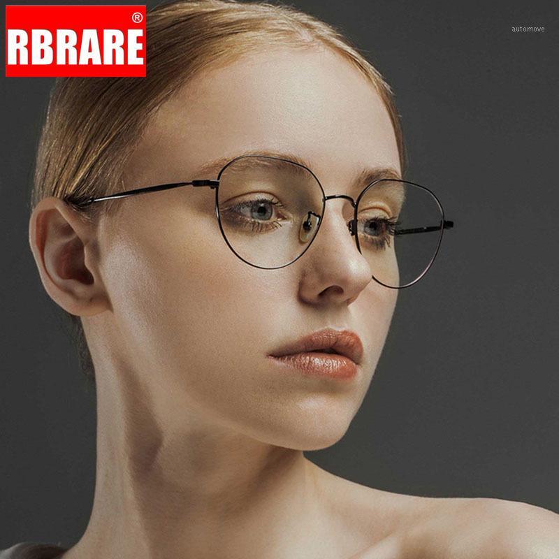 

RBRARE Fashion Retro Alloy Anti-blue Light Flat Glasses Round Frame Glasses Women Eyeglasses Brand Designer Gafas De Marca1