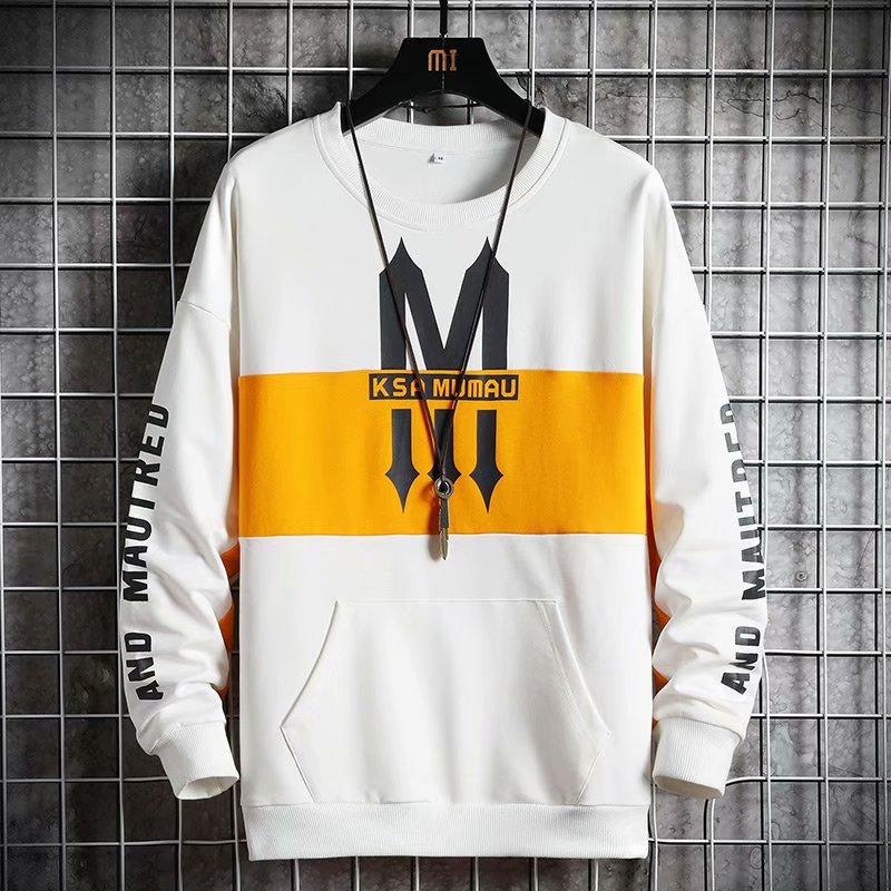 

2020 Men's Hoodies England Style Long sleeve Letter pullover Sweatshirts Male Casual Streetwear O-Neck Loose Hoodie Men, Black