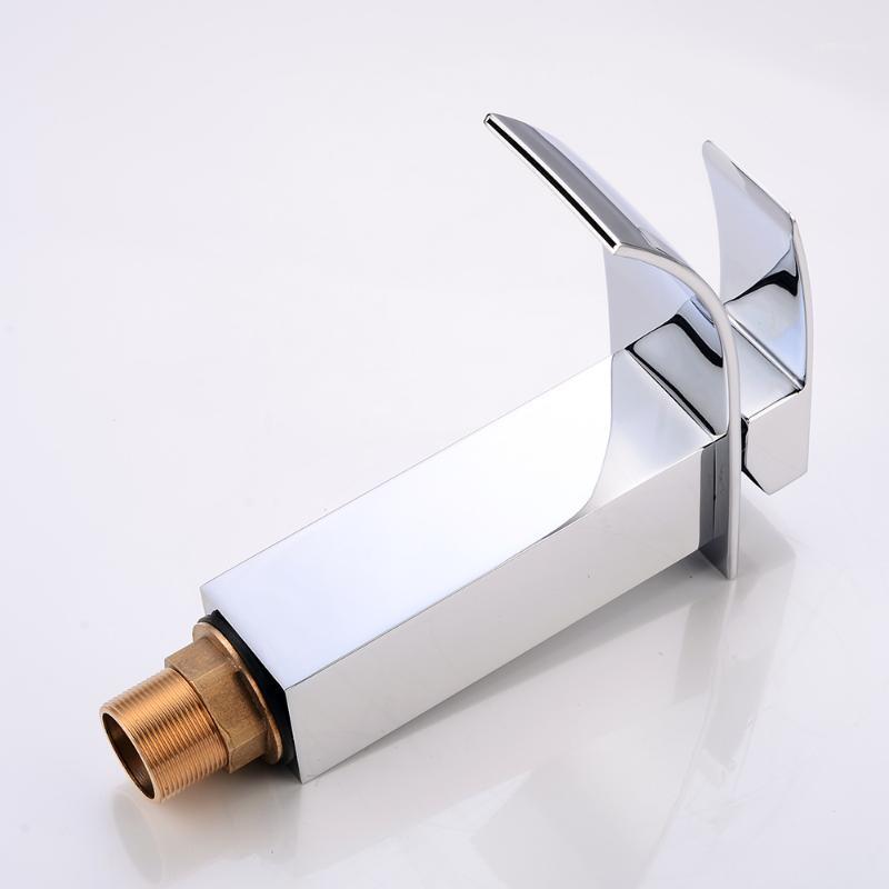 

Single Handle Waterfall Spout Chrome Bath Basin Sink Faucet Mixer Tap Bright SilverHome decoration (hard installation)/1808213041