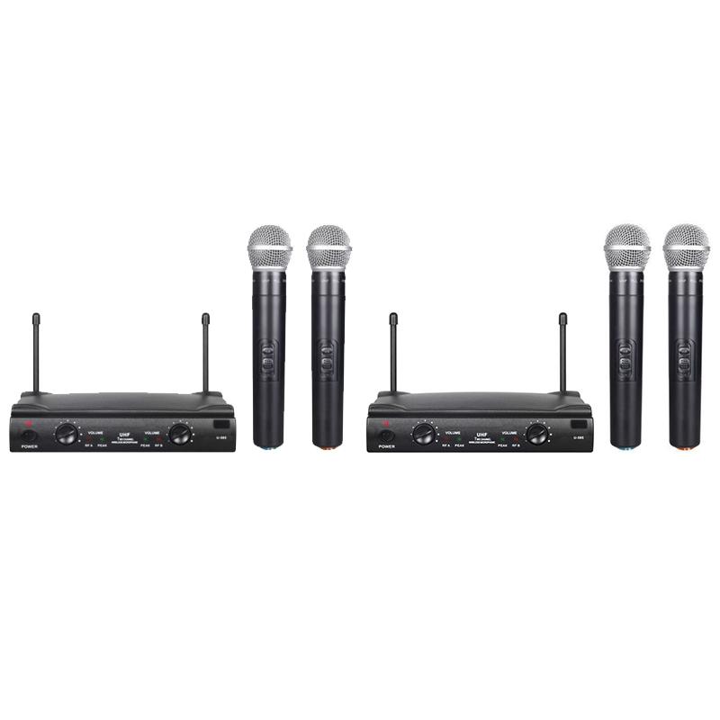 

One for Two Wireless Microphone Two Handheld Dynamic Cordless Mic and Dual Channel Receiver for Party Church