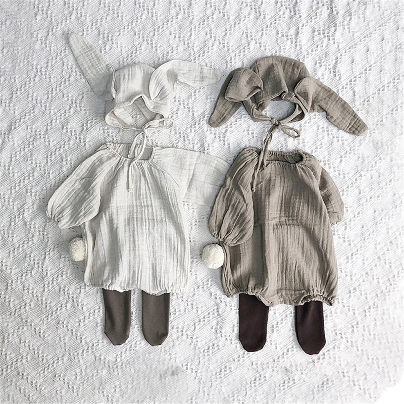 

romper Solid Newborn Clothes O-Neck girl Clothing with Hat Jumpsuit Baby Customer 201127, Baby girl rompers 1