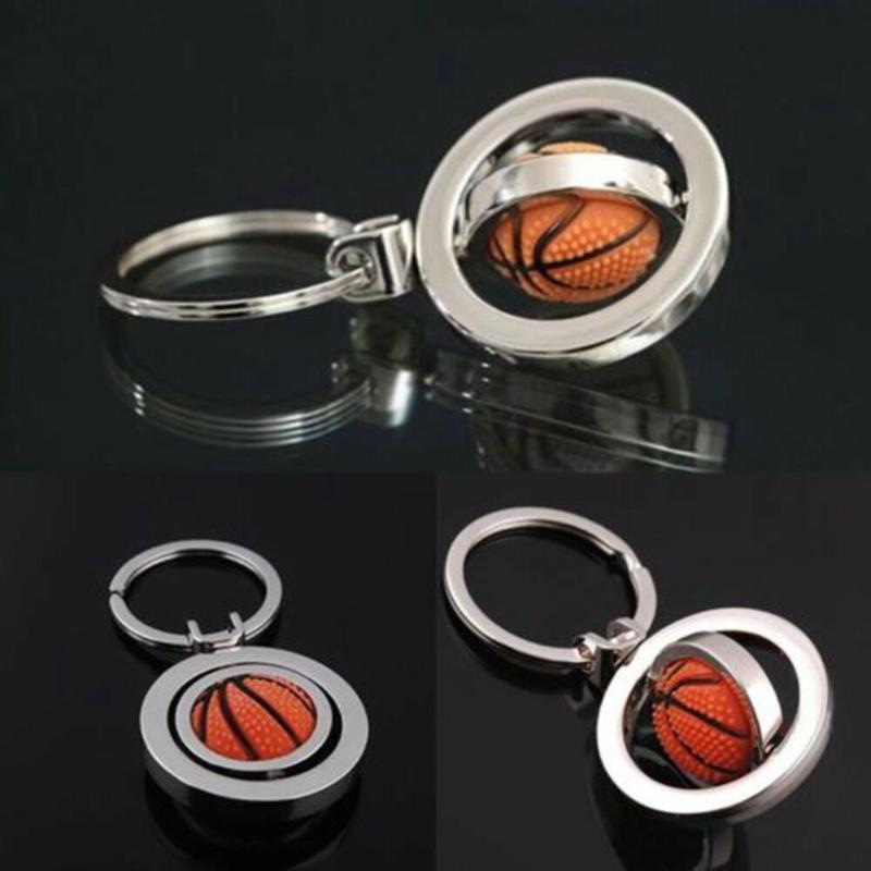 

3D Sports Rotating Football Soccer /Basketball Keychain Keyring Chain Ring Key Fob Ball for Relatives Friends HG7220-7221