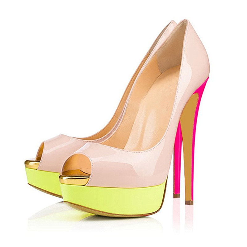 

new 2020 fashionable color arrivals mixed wedding of women mature platform ladies wearing pink beige white shoes TL-A0115 VC0U