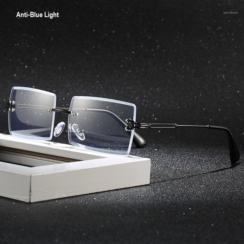 

Anti Blue Light Glasses Men 2020 Square Computer Glasses Rimless Business Women Blue Light Blocking Eye gafas luz azul1