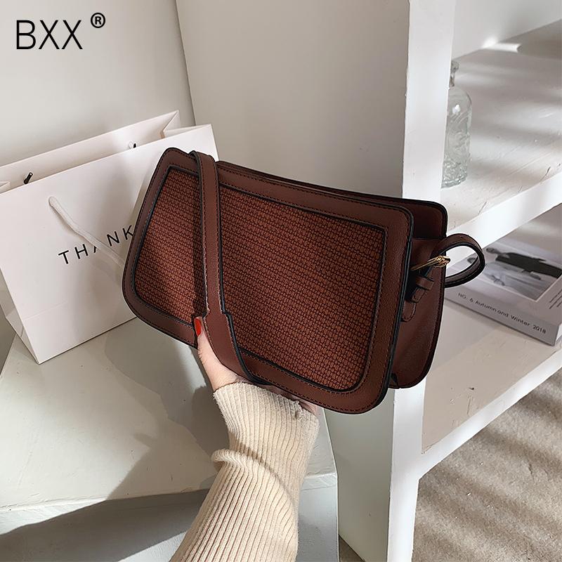 

[BXX] PU Leather Small Crossbody Bag 2021 Spring Fashion New High Quality Lady Travel Luxury Shoulder Handbag and Purses HQ774, Black